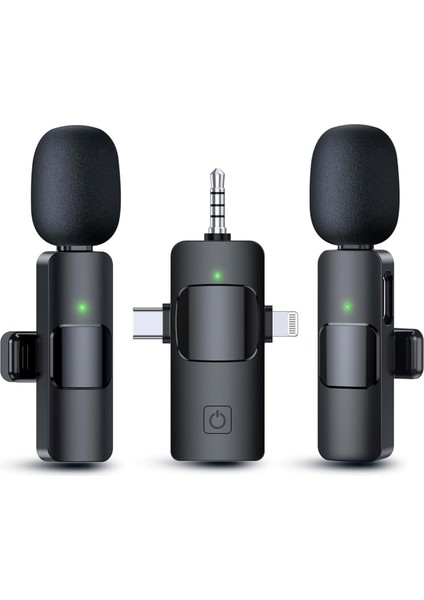 GAB-KYM02 Kablosuz Yaka Mikrofonu 1 In 2