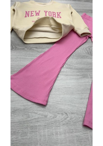 Iki Parça Çocuk Ispanyol Pantolon ve Baskılı Sweat fiyatları