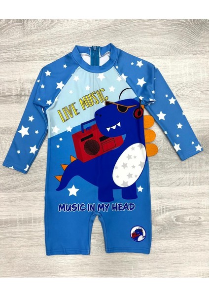 Uzun Kollu Fermuarlı Erkek Çocuk Mayo