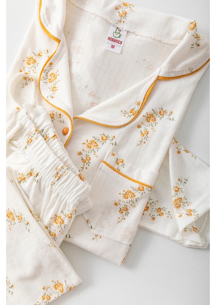 Uzun Kol Gömlek Yaka Kadın Pinterest Pijama Takımı - Mevsimlik Kadın Pijama- Geniş Beden Aralığı modelleri