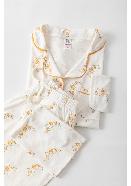 Uzun Kol Gömlek Yaka Kadın Pinterest Pijama Takımı - Mevsimlik Kadın Pijama- Geniş Beden Aralığı indirimleri