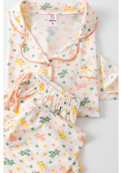 Uzun Kol Gömlek Yaka Kadın Pinterest Pijama Takımı - Mevsimlik Kadın Pijama- Geniş Beden Aralığı indirimleri