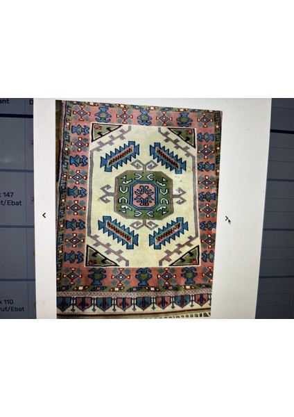 147 Cm’ye 105 cm Ölçülerinde Kök Boya El Dokuma Yün Halı