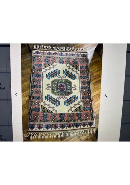 147 Cm’ye 105 cm Ölçülerinde Kök Boya El Dokuma Yün Halı fırsatları