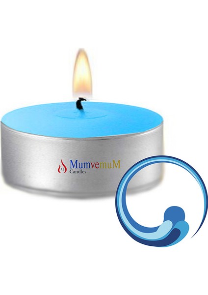 50 Li Okyanus Kokulu Mavi Tealight Mum