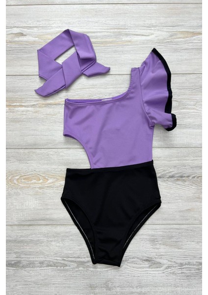 Dekolite Modelli Kız Çocuk Mayosu