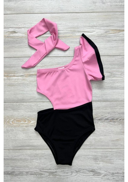 Dekolite Modelli Kız Çocuk Mayosu