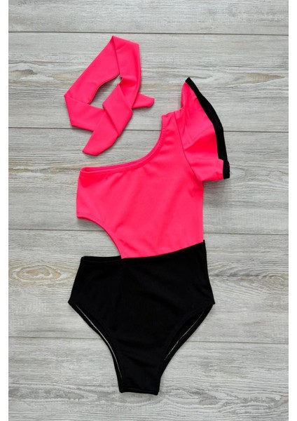 Dekolite Modelli Kız Çocuk Mayosu