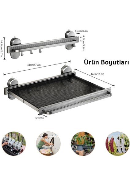 SN-26732 Duvara Monte Vantuzlu Katlanır Masa Çamaşır Rafı modelleri