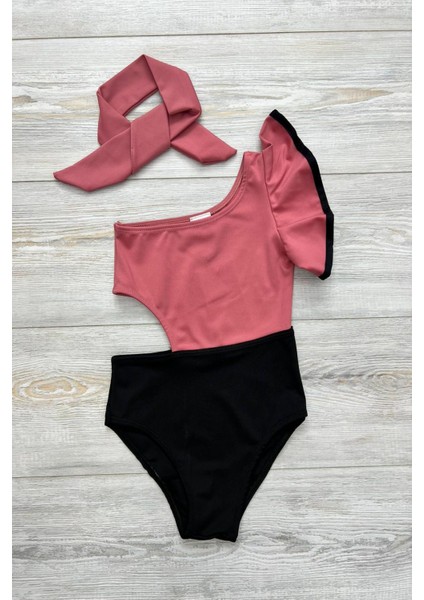 Dekolite Modelli Kız Çocuk Mayosu