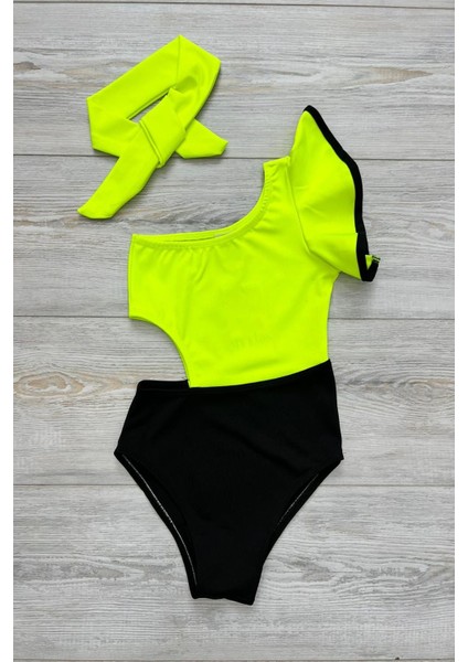 Dekolite Modelli Kız Çocuk Mayosu