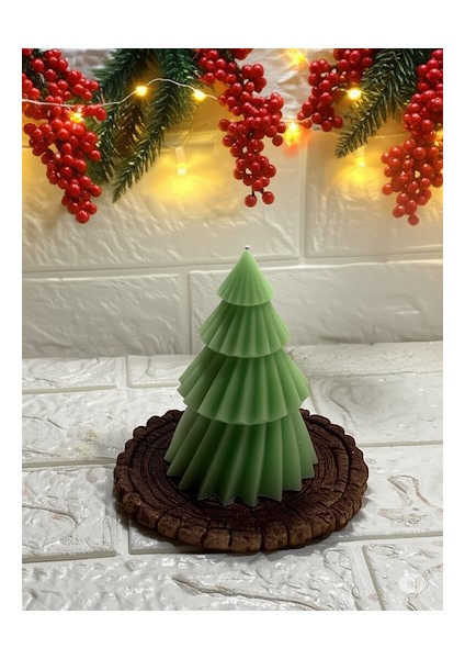 Hediyelik ve Dekoratif 3'lü Çam Ağacı Mum