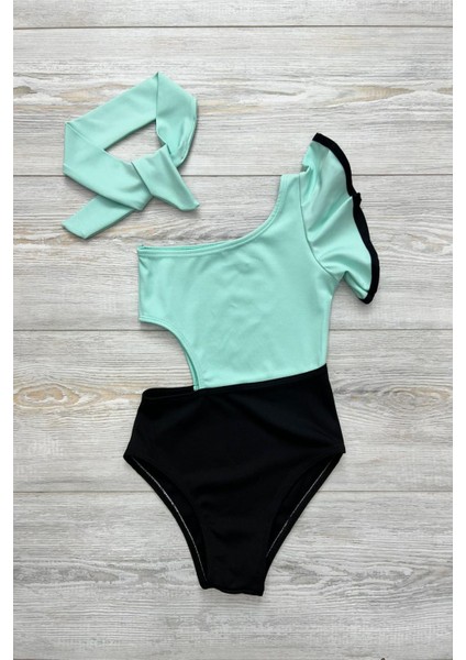 Dekolite Modelli Kız Çocuk Mayosu