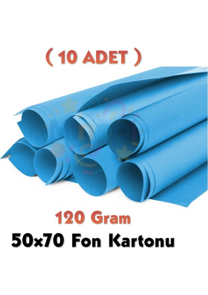 Koyu Mavi Fon Kartonu 50X70 cm 10'lu Paket 120 gr Renkli Fon Kartonu
