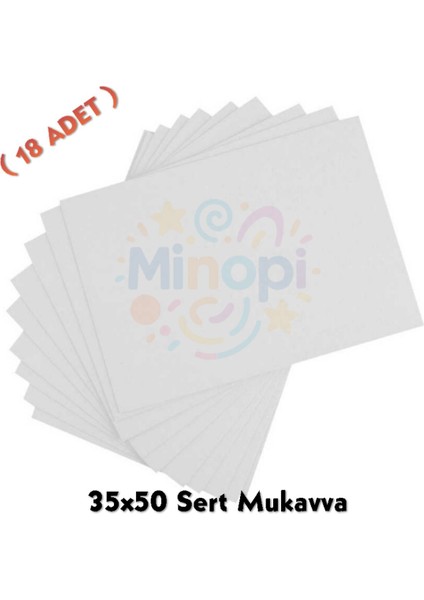 Beyaz Renkli Mukavva 18 Adet 35X50 cm Sert Karton Mukavva