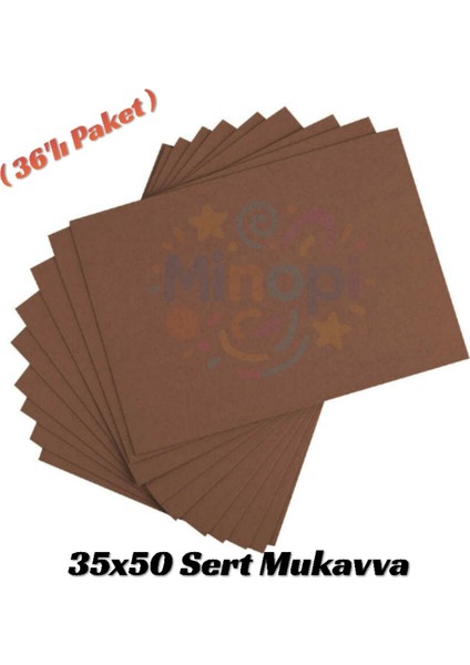 Kahverengi Renkli Mukavva 36 Adet 35X50 cm Sert Karton Mukavva