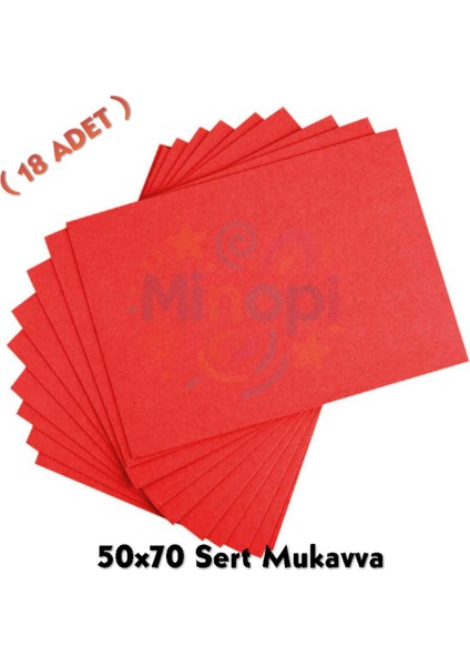 Kırmızı Renkli Mukavva 18 Adet 50X70 cm Sert Karton Mukavva