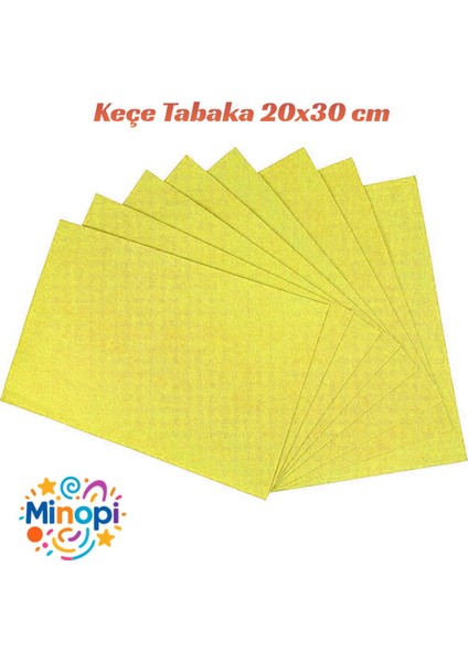 Sarı Keçe Tabaka 10'lu Paket 20X30 cm - 1.5 mm Kalınlık
