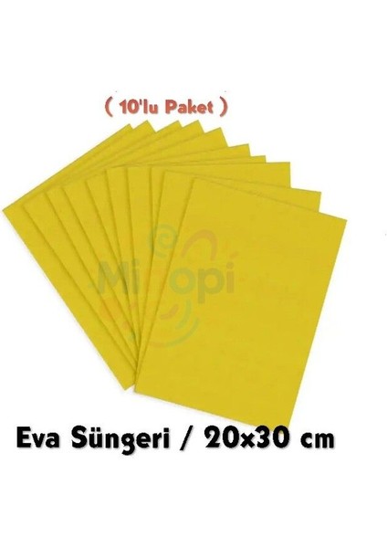 Sarı Sarı Renkli Eva Süngeri 20X30 cm 10'lu Paket 1.5 mm