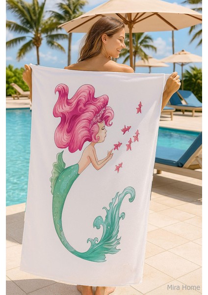 Yetişkin Unisex 70X140 cm Yaz Desenli Plaj ,deniz , Banyo Havlusu Ocean