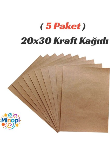5 Paket Kraft Kağıt 90 gr Saman Kağıt 20X30 Paketi 100'LÜ