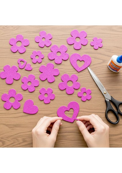 Pembe Renkli Simli Eva Süngeri 50X70 cm 10'lu Paket 1.5 mm fiyatları