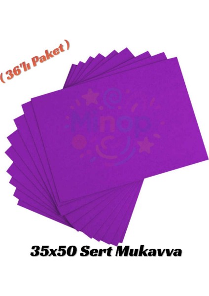 Mor Renkli Mukavva 36 Adet 35X50 cm Sert Karton Mukavva