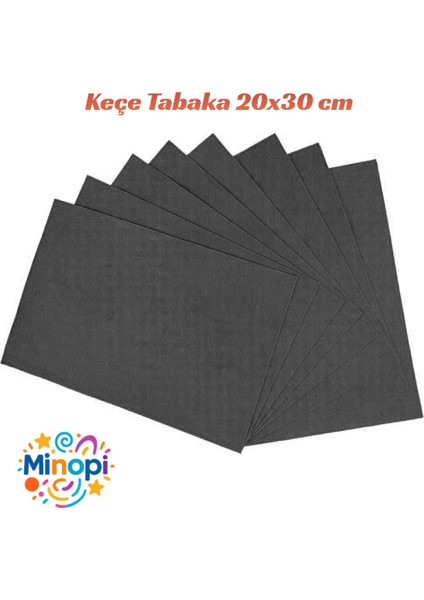 Siyah Keçe Tabaka 10'lu Paket 20X30 cm - 1.5 mm Kalınlık