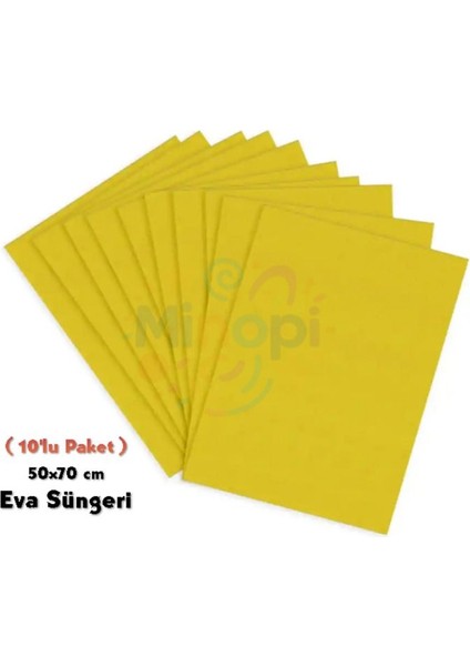 Sarı Renkli Eva Süngeri 50X70 cm 10'lu Paket 1.5 mm