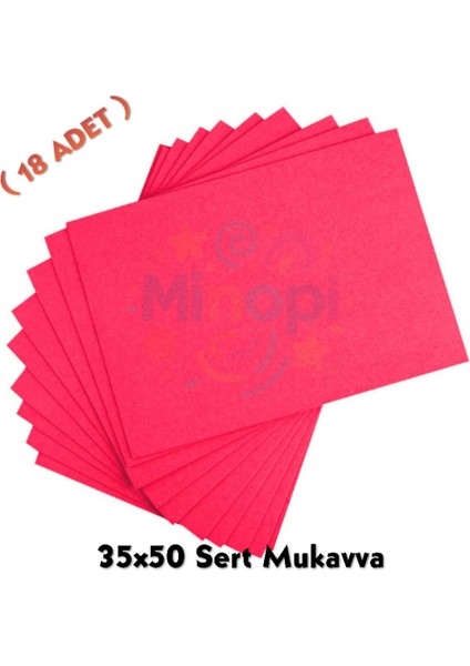 Fuşya Renkli Mukavva 18 Adet 35X50 cm Sert Karton Mukavva