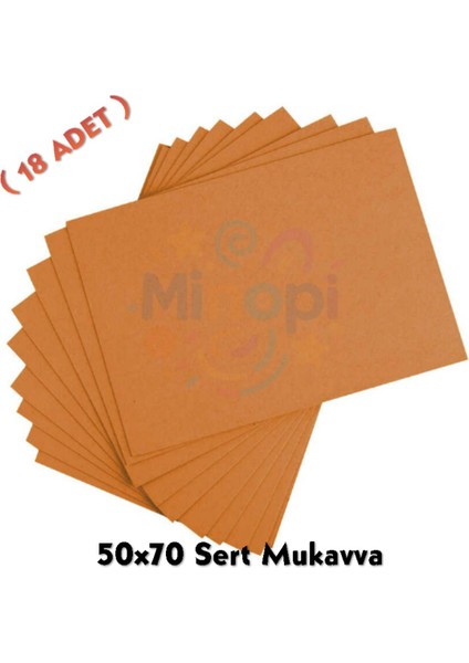 Turuncu Renkli Mukavva 18 Adet 50X70 cm Sert Karton Mukavva