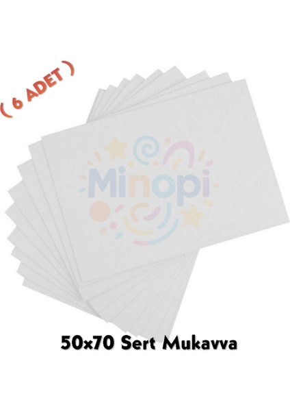 Beyaz Renkli Mukavva 6 Adet 50X70 cm Sert Karton Mukavva