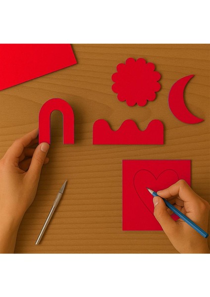 Kırmızı Renkli Mukavva 6 Adet 50X70 cm Sert Karton Mukavva fiyatları