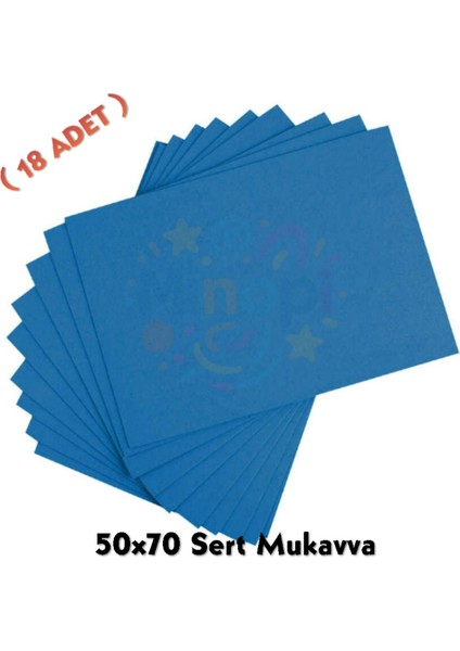 Koyu Mavi Renkli Mukavva 18 Adet 50X70 cm Sert Karton Mukavva