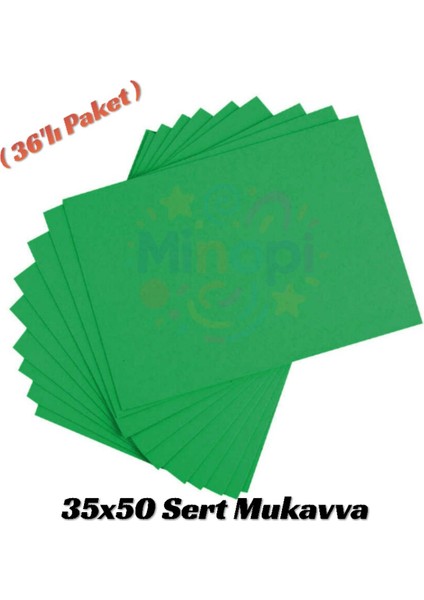Koyu Yeşil Renkli Mukavva 36 Adet 35X50 cm Sert Karton Mukavva