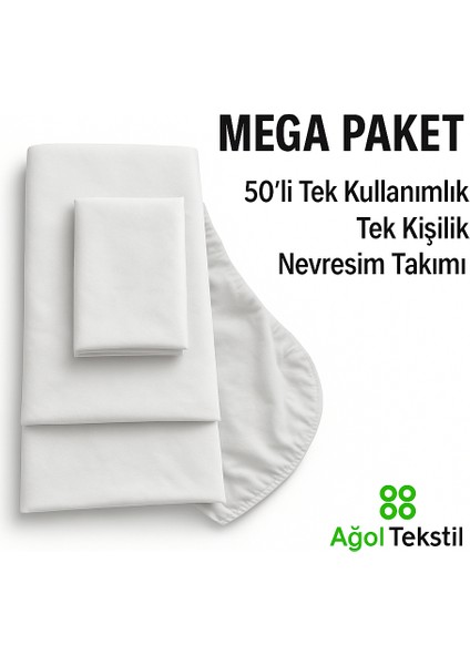 Tek Kişilik Tek Kullanımlık Nevresim Takımı 50’li Set – Endüstriyel Paket fiyatları