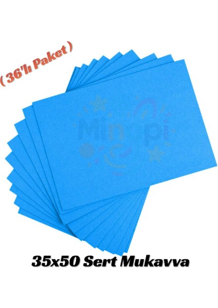 Mavi Renkli Mukavva 36 Adet 35X50 cm Sert Karton Mukavva