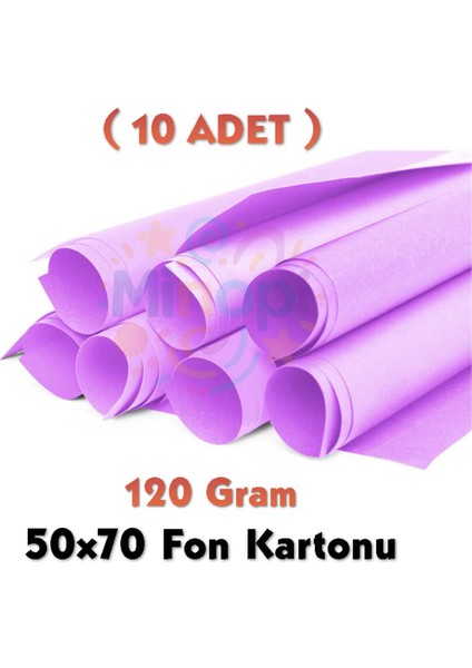 Lila Fon Kartonu 50X70 cm 10'lu Paket 120 gr Renkli Fon Kartonu