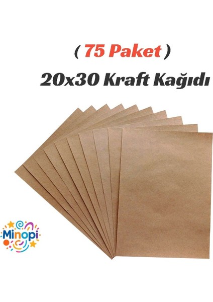 75 Paket Kraft Kağıt 90 gr Saman Kağıt 20X30 Paketi 100'LÜ