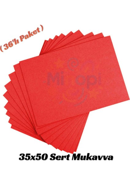 Kırmızı Renkli Mukavva 36 Adet 35X50 cm Sert Karton Mukavva