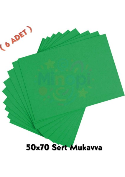 Koyu Yeşil Renkli Mukavva 6 Adet 50X70 cm Sert Karton Mukavva