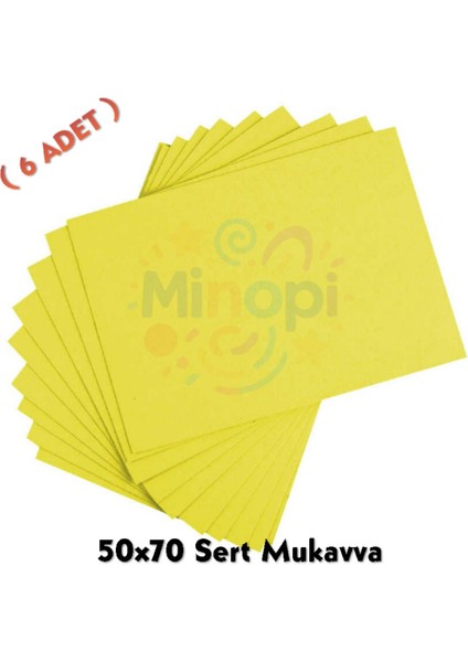 Sarı Renkli Mukavva 6 Adet 50X70 cm Sert Karton Mukavva