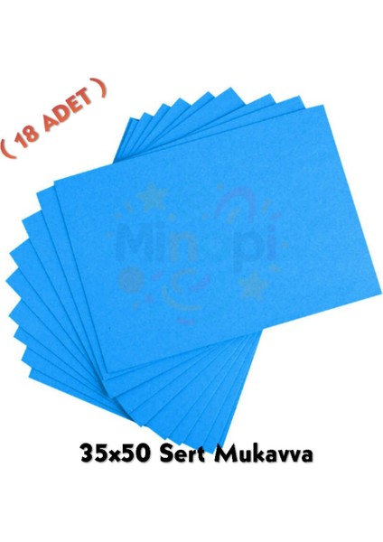 Mavi Renkli Mukavva 18 Adet 35X50 cm Sert Karton Mukavva