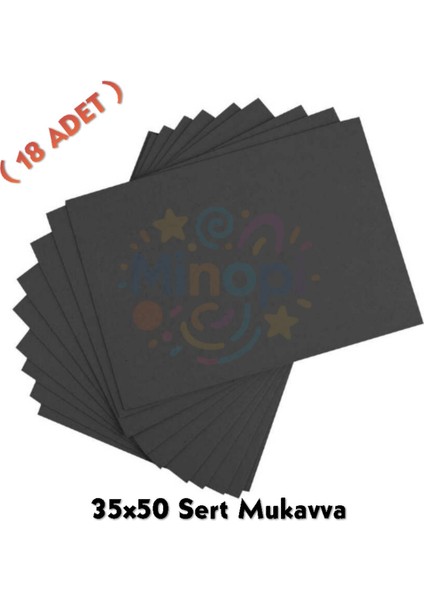 Siyah Renkli Mukavva 18 Adet 35X50 cm Sert Karton Mukavva