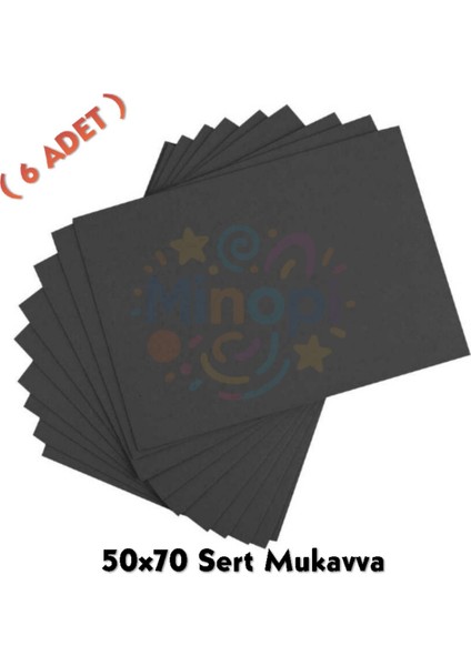 Siyah Renkli Mukavva 6 Adet 50X70 cm Sert Karton Mukavva