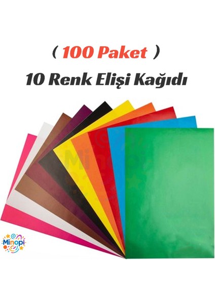 100 Paket Elişi Kağıdı 20X30 Paketi 10'lu Hobi Tasarım Anaokulu Kreş Malzemesi
