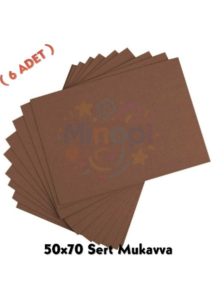 Kahverengi Renkli Mukavva 6 Adet 50X70 cm Sert Karton Mukavva