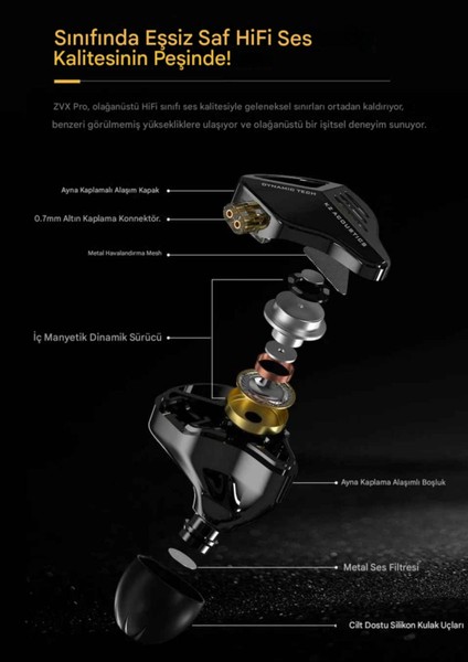 Kz Zvx Pro Saf Akustik Tasarım | Tamamen Metal Iem modelleri