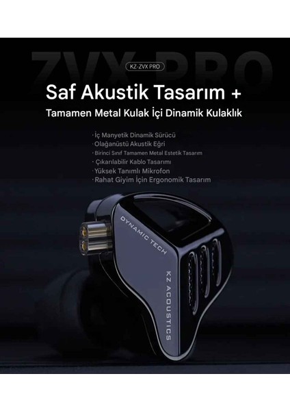 Kz Zvx Pro Saf Akustik Tasarım | Tamamen Metal Iem indirimleri
