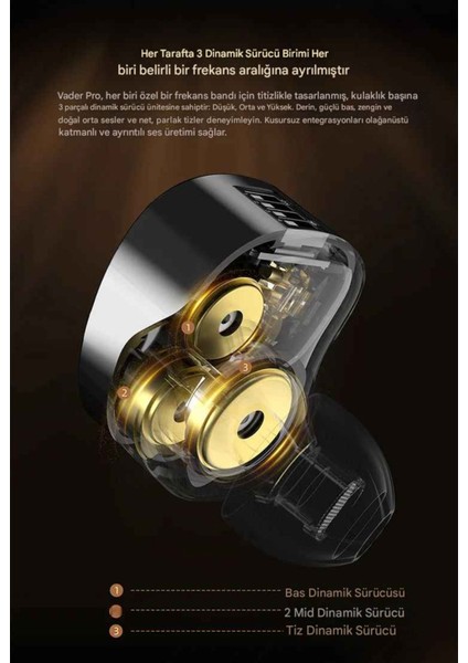 Kz Vader Pro 3dd Iem Bass Versiyon Kulak Içi Kulaklıklık Mikrofonlu fırsatları